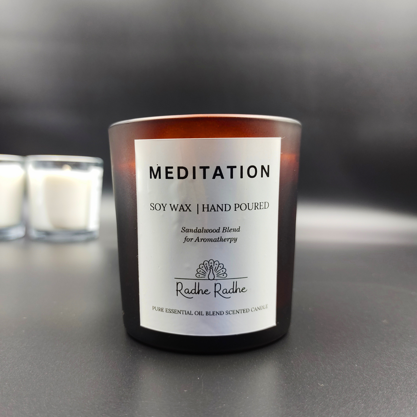 Sandalwood Blend Scented Candle For Meditation. 100% Premium Scented Candle.